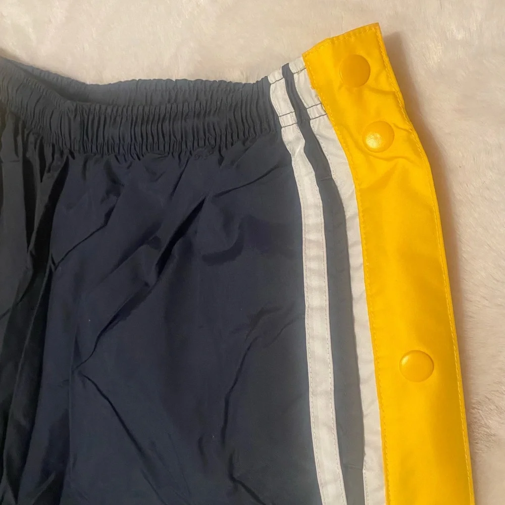 Holloway Large Tear Away Pants Lined Snap Button Nylon Blue Yellow White Mesh